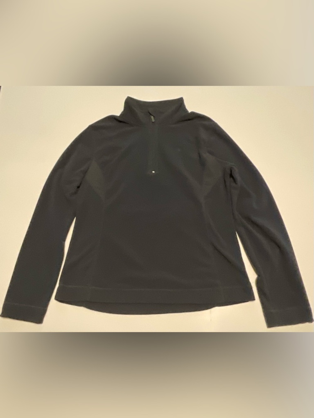 Black Quarter-Zip Fleece Pullover Sweater